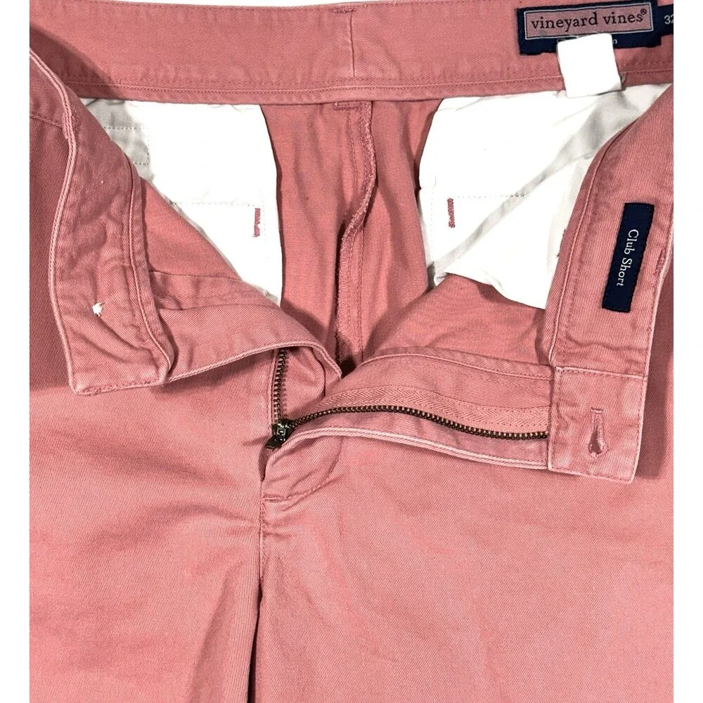 Vineyard Vines Men’s Salmon Cotton Twill Club Shorts Flat Front Pockets 1H0099